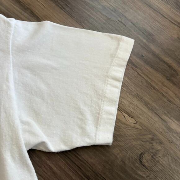 Vintage Jesus T-Shirt Men's Size M White Christian Graphic Tee 1990s Double Side - Picture 7 of 8